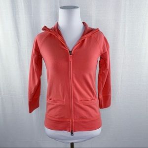 J. Crew 3/4 sleeve zip yoga jacket rhubarb